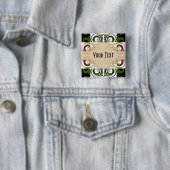 Khokhloma Exotique Vierkante Button 5,1 Cm (In situ)