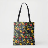 Khokhloma Floral Pattern Canvas tas (Voorkant)