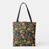 Khokhloma Floral Pattern Canvas tas (Achterkant)