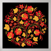 Khokhloma Hohloma Russisch Folk Art Poster (Voorkant)