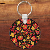 Khokhloma Hohloma Russische Folk Art Sleutelhanger (Voorkant)