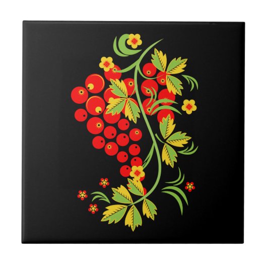 Khokhloma-patroon Tegeltje (Voorkant)
