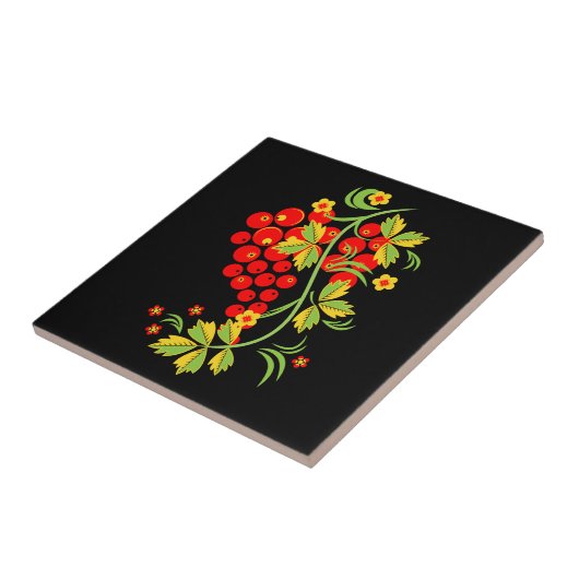 Khokhloma-patroon Tegeltje (Zijkant)