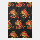 Khokhloma rooster theedoek (Verticaal)