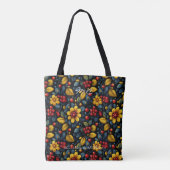 Khokhloma Twist Bloemen Traditionele Volkskunst Tote Bag (Achterkant)