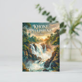 Khone Phapheng-watervallen Laos Briefkaart (Staand voorkant)