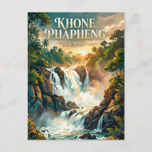 Khone Phapheng-watervallen Laos Briefkaart