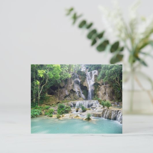 Khoung Si Herfsten, Forest Waterfall, Laos Briefkaart (Staand voorkant)