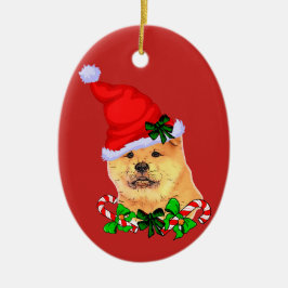 Khow met kerst keramisch ornament