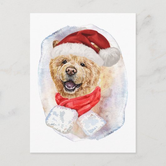 Khow met kerstcadeaus voor honden feestdagenkaart (Voorkant)