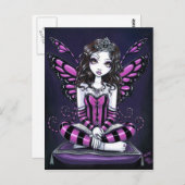 "Khristyn" Roze prinses Fairy Art Briefkaart (Voorkant / Achterkant)