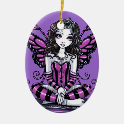 "Khristyn" Roze prinses Fairy Art Ornament (Voorkant)