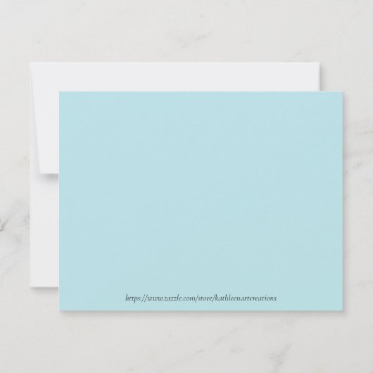 KHS Abstract Blauw en Goud Bloemen Wenskaart Bedankkaart (Achterkant)