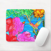 KHS Beautiful Floral Hummingbird Mousepad Muismat (Met muis)