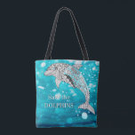 KHS Colorful Save the Dolphins Tote Bag<br><div class="desc">A fun, colorful and whimsical hand-drawn and painted Dolphin. This beautiful tote is a perfect gift for the Dolphin lover in your life or for yourself. I hope it makes you happy . . . that is my goal and passion! ⭐ You can be creative and customize all my designs...</div>