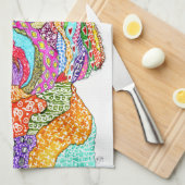 KHS Colorful YorkiPoo Lover Kitchen Towel Theedoek (Quarter Fold)