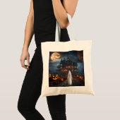 KHS Halloween Haunted House with Ghost Tote Bag (Voorkant (product))