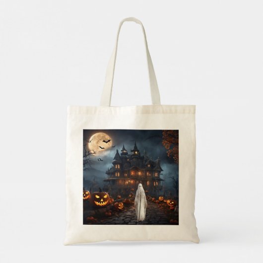 KHS Halloween Haunted House with Ghost Tote Bag (Achterkant)