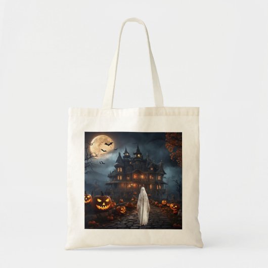 KHS Halloween Haunted House with Ghost Tote Bag (Voorkant)