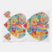 KHS Kleurrijke Waterverf Hart Vormt Keuken Handdoe Theedoek (Horizontaal)