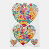 KHS Kleurrijke Waterverf Hart Vormt Keuken Handdoe Theedoek (Verticaal)