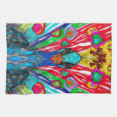 KHS Kleurrijke Waterverf Pauw Keuken Handdoek (Horizontaal)