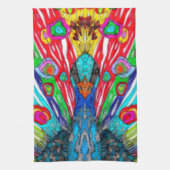 KHS Kleurrijke Waterverf Pauw Keuken Handdoek (Verticaal)