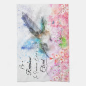 KHS Mooie Hummingbird Bloemen Keuken Handdoek (Verticaal)