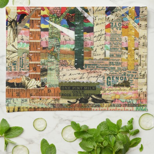 KHS Raven Lunatics Kraaien en Bomen Paper Art Theedoek (Gevouwen)