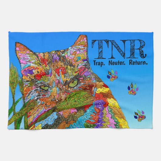 KHS T.N.R. Trap Neuter Terugkeer Keuken Handdoek (Horizontaal)