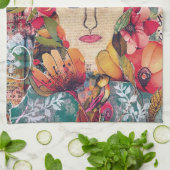 KHS Vrouwen Mixed Media Inspirerende Kunst Theedoek (Gevouwen)