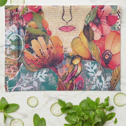 KHS Women Mixed Media Inspirational Art Theedoek (Gevouwen)