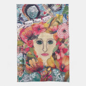 KHS Women Mixed Media Inspirational Art Theedoek (Verticaal)