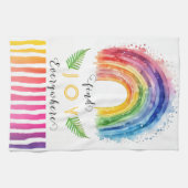 KHSWatercolor grillige Boho regenboog keukenhanddo Theedoek (Horizontaal)