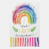 KHSWatercolor grillige Boho regenboog keukenhanddo Theedoek (Verticaal)