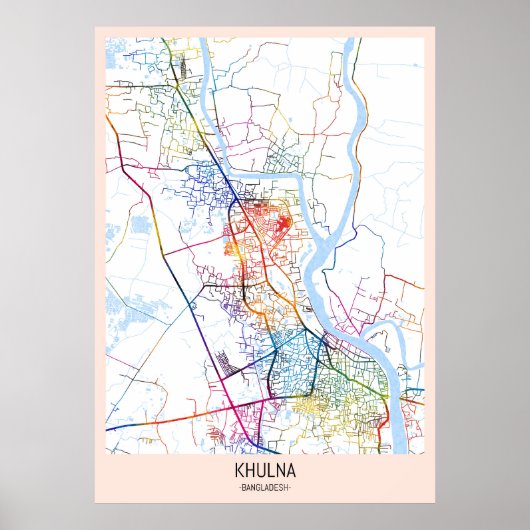 Khulna Bangladesh City Map Poster (Voorkant)