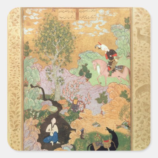 Khusrau ziet Shirin zwemmen in een stroompje Vierkante Sticker (Voorkant)