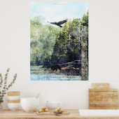 Khutzeymateen Wildlife & Totem Aquarel Kunst Poster (Keuken)