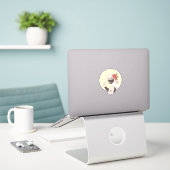 Ki 3 (Moon)-Sticker Sticker (Laptop op bureau)