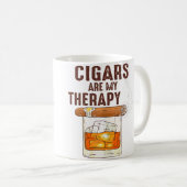 Ki Cigar Smoker Cigars Are My Therapy Bourbon Koffiemok (Voorkant rechts)