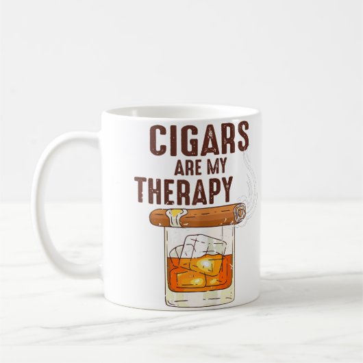Ki Cigar Smoker Cigars Are My Therapy Bourbon Koffiemok (Links)