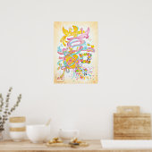 Ki: Elegant Calligraphy "Joy" Art260020006 Poster (Keuken)