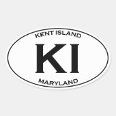 KI - Kent Island Maryland Ovale Sticker (Voorkant)