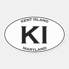 KI - Kent Island Maryland Ovale Sticker