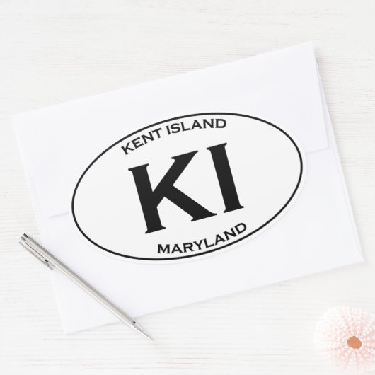 KI - Kent Island Maryland Ovale Sticker (Envelop)