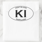 KI - Kent Island Maryland Ovale Sticker (Tas)