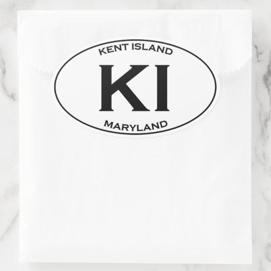 KI - Kent Island Maryland Ovale Sticker (Tas)