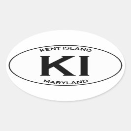 KI - Kent Island Maryland Ovale Sticker