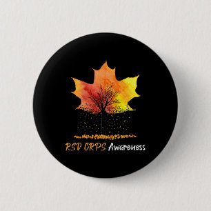 KI Maple Leaf RSD CRPS Bewustzijnskostuum Sinaasap Ronde Button 5,7 Cm