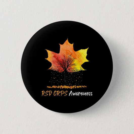 KI Maple Leaf RSD CRPS Bewustzijnskostuum Sinaasap Ronde Button 5,7 Cm (Voorkant)